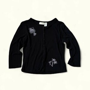 Vintage embroidered button-up cardigan